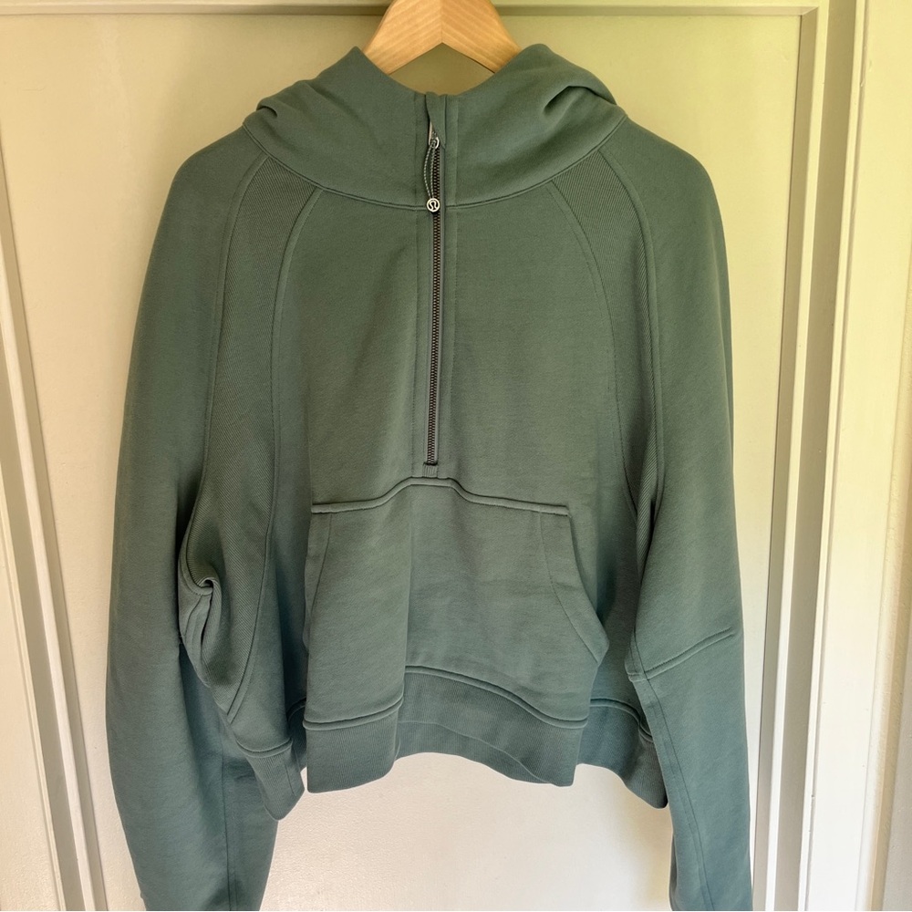 Lululemon Nwot tidewater teal oversized scuba half zip hoodie